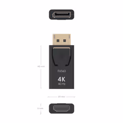 AISENS A125-0908 câble vidéo et adaptateur DisplayPort HDMI Noir