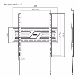 AISENS WT75F-309 support pour téléviseur 75" Noir - Vue supplémentaire 7