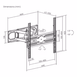 AISENS WT70TSLE-325 support pour téléviseur 70" Noir - Vue supplémentaire 7
