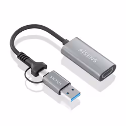 AISENS A109-0913, 2.0/3.2 Gen 1 (3.1 Gen 1), USB Type-A, USB Type-C, Sortie HDMI, 1920 x 1080 pixels