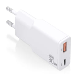 AISENS ASCH-30W2P046-W chargeur d'appareils mobiles Caméra Numérique, MP3, MP4, Téléphone portable, Navigateur, Ordinateur portable, Consoles portables, Smartphone, Tablette, Universel Blanc Secteur Charge rapide Intérieure
