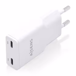 AISENS ASCH-30W2P048-W chargeur d'appareils mobiles Caméra Numérique, MP3, MP4, Téléphone portable, Navigateur, Ordinateur portable, Consoles portables, Smartphone, Tablette, Universel Blanc Secteur Charge rapide Intérieure