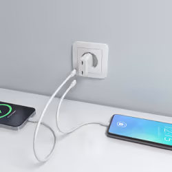 AISENS ASCH-30W2P048-W chargeur d'appareils mobiles Caméra Numérique, MP3, MP4, Téléphone portable, Navigateur, Ordinateur portable, Consoles portables, Smartphone, Tablette, Universel Blanc Secteur Charge rapide Intérieure - Vue supplémentaire 5