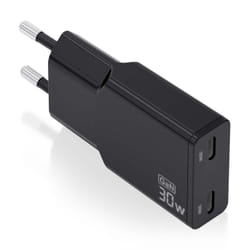 AISENS ASCH-30W2P049-BK chargeur d'appareils mobiles Caméra Numérique, MP3, MP4, Téléphone portable, Navigateur, Ordinateur portable, Consoles portables, Smartphone, Tablette, Universel Noir Secteur Charge rapide Intérieure