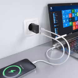 AISENS ASCH-30W2P049-BK chargeur d'appareils mobiles Caméra Numérique, MP3, MP4, Téléphone portable, Navigateur, Ordinateur portable, Consoles portables, Smartphone, Tablette, Universel Noir Secteur Charge rapide Intérieure - Vue supplémentaire 6