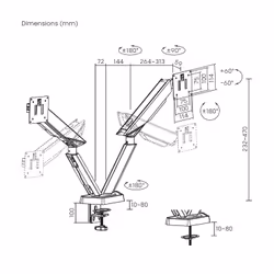 AISENS DT38TSR-345 support d'écran plat pour bureau 96,5 cm (38") Noir, Blanc - Vue supplémentaire 7