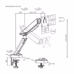 AISENS DT49TSRRGB-347 support d'écran plat pour bureau 124,5 cm (49") Noir, Gris - Vue supplémentaire 7