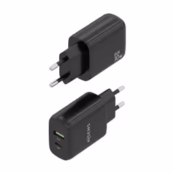 AISENS A110-0923 Caméra Numérique, MP3, MP4, Téléphone portable, Navigateur, Ordinateur portable, Consoles portables, Smartphone, Tablette, Universel Noir Secteur Charge rapide Intérieure
