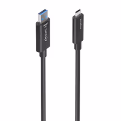 AISENS A157-0926, 25 m, 2 x USB A, USB C, USB 3.2 Gen 2 (3.1 Gen 2), 10 Gbit/s, Noir