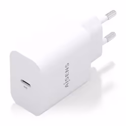 AISENS A110-0938 chargeur d'appareils mobiles Caméra Numérique, GPS, MP3, MP4, Téléphone portable, Ordinateur portable, Smartphone, Tablette, Universel Blanc Secteur Charge rapide Intérieure
