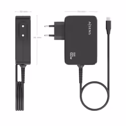 AISENS ASCH-1PD100WL50-BK chargeur d'appareils mobiles Caméra Numérique, GPS, Téléphone portable, Ordinateur portable, Smartphone, Tablette, Universel Noir Secteur Charge rapide Intérieure - Vue supplémentaire 4