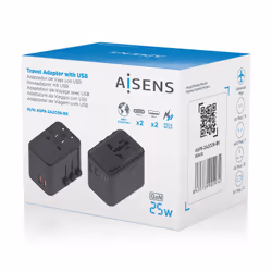 AISENS ASPS-2A2C08-BK chargeur d'appareils mobiles Universel Noir Secteur Charge rapide Intérieure - Vue supplémentaire 7