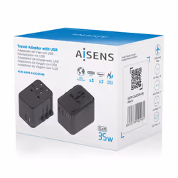 AISENS ASPS-2A3C09-BK chargeur d'appareils mobiles Universel Noir Secteur Charge rapide Intérieure - Vue supplémentaire 7