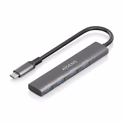 AISENS A109-0943, Avec fil, USB 3.2 Gen 1 (3.1 Gen 1) Type-C, Gris, 5 Gbit/s, USB, USB Type-C