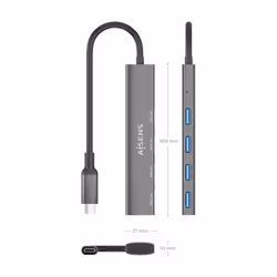 AISENS A109-0943 station d'accueil Avec fil USB 3.2 Gen 1 (3.1 Gen 1) Type-C Gris - Vue supplémentaire 4