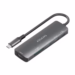 AISENS ASUC-6P023-GR, Avec fil, USB 3.2 Gen 1 (3.1 Gen 1) Type-C, Gris, 5 Gbit/s, USB, USB Type-C