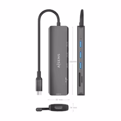 AISENS ASUC-6P024-GR station d'accueil Avec fil USB 3.2 Gen 1 (3.1 Gen 1) Type-C Gris - Vue supplémentaire 4