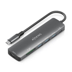 AISENS ASUC-7P025-GR station d'accueil Avec fil USB 3.2 Gen 1 (3.1 Gen 1) Type-C Gris
