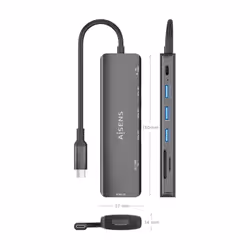 AISENS ASUC-7P025-GR station d'accueil Avec fil USB 3.2 Gen 1 (3.1 Gen 1) Type-C Gris - Vue supplémentaire 4