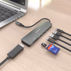 AISENS ASUC-7P026-GR station d'accueil Avec fil USB 3.2 Gen 1 (3.1 Gen 1) Type-C Gris - Vue supplémentaire 5