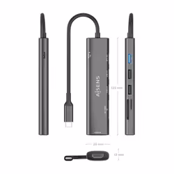 AISENS ASUC-7P027-GR station d'accueil Avec fil USB 3.2 Gen 1 (3.1 Gen 1) Type-C Gris - Vue supplémentaire 4
