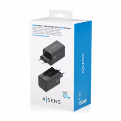 AISENS ASCH-100W3P052-BK chargeur d'appareils mobiles Universel Noir Secteur Charge rapide Intérieure - Vue supplémentaire 7