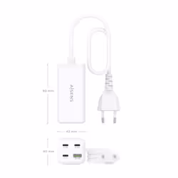 AISENS ASCH-100W4P053-W chargeur d'appareils mobiles Universel Blanc Secteur Charge rapide Intérieure - Vue supplémentaire 4