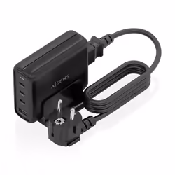 AISENS ASCH-140W4P056-BK chargeur d'appareils mobiles Universel Noir Secteur Charge rapide Intérieure