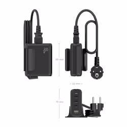 AISENS ASCH-140W4P056-BK chargeur d'appareils mobiles Universel Noir Secteur Charge rapide Intérieure - Vue supplémentaire 4