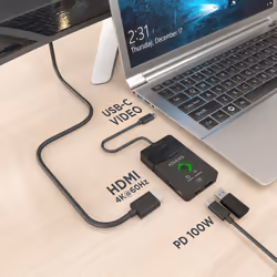AISENS ASWL-H2KDC30M05-BK station d'accueil Avec fil &sans fil USB 3.2 Gen 1 (3.1 Gen 1) Type-C Noir - Vue supplémentaire 5