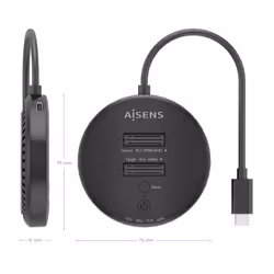 AISENS ASDS-2M2N05-BK Station d'accueil de disques de stockage USB 3.2 Gen 1 (3.1 Gen 1) Type-C - Vue supplémentaire 5