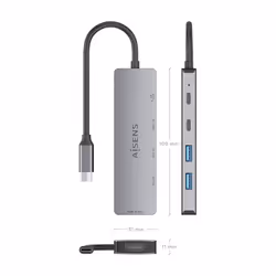AISENS ASUC-5P028-GR station d'accueil Avec fil USB 3.2 Gen 1 (3.1 Gen 1) Type-C Gris - Vue supplémentaire 4