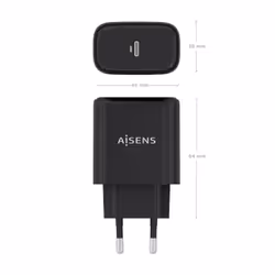 AISENS A110-0970 chargeur d'appareils mobiles Caméra Numérique, GPS, Téléphone portable, Ordinateur portable, Smartphone, Tablette, Universel Noir Secteur Charge rapide Intérieure - Vue supplémentaire 4