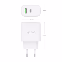 AISENS A110-0971 chargeur d'appareils mobiles Caméra Numérique, GPS, Téléphone portable, Ordinateur portable, Smartphone, Tablette, Universel Blanc Secteur Charge rapide Intérieure - Vue supplémentaire 4