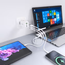 AISENS ASCH-65W3P072-W chargeur d'appareils mobiles Caméra Numérique, GPS, Téléphone portable, Ordinateur portable, Smartphone, Tablette, Universel Blanc Secteur Charge rapide Intérieure - Vue supplémentaire 5