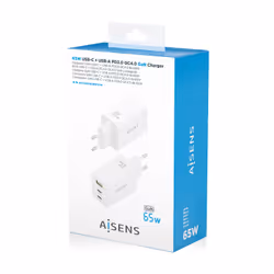 AISENS ASCH-65W3P072-W chargeur d'appareils mobiles Caméra Numérique, GPS, Téléphone portable, Ordinateur portable, Smartphone, Tablette, Universel Blanc Secteur Charge rapide Intérieure - Vue supplémentaire 7