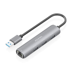 AISENS ASUC-4P034-GR station d'accueil Avec fil USB 3.2 Gen 1 (3.1 Gen 1) Type-A Gris