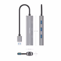 AISENS ASUC-4P034-GR station d'accueil Avec fil USB 3.2 Gen 1 (3.1 Gen 1) Type-A Gris - Vue supplémentaire 4