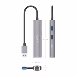 AISENS ASUC-4P035-GR station d'accueil Avec fil USB 3.2 Gen 1 (3.1 Gen 1) Type-A Gris - Vue supplémentaire 4