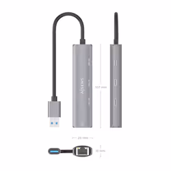 AISENS ASUC-4P037-GR station d'accueil Avec fil USB 3.2 Gen 1 (3.1 Gen 1) Type-A Gris - Vue supplémentaire 4