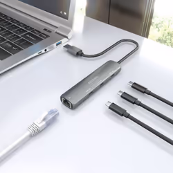 AISENS ASUC-4P037-GR station d'accueil Avec fil USB 3.2 Gen 1 (3.1 Gen 1) Type-A Gris - Vue supplémentaire 6