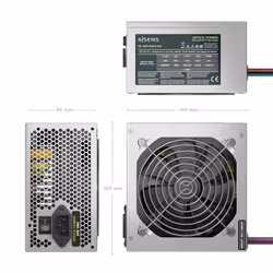 AISENS ASPC-500ATX-SEO unité d'alimentation d'énergie 500 W 20+4 pin ATX ATX Argent - Vue supplémentaire 3