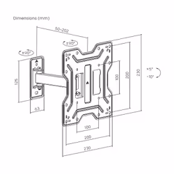 AISENS WT43TSE-411 support pour téléviseur 109,2 cm (43") Noir - Vue supplémentaire 7