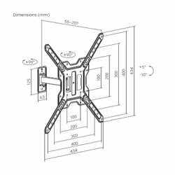 AISENS WT65TSE-415 support pour téléviseur 165,1 cm (65") Noir - Vue supplémentaire 7