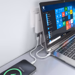 AISENS ASCH-65W2P076-W chargeur d'appareils mobiles Caméra Numérique, Téléphone portable, Ordinateur portable, Smartphone, Tablette, Universel Blanc Secteur Charge rapide Intérieure - Vue supplémentaire 7