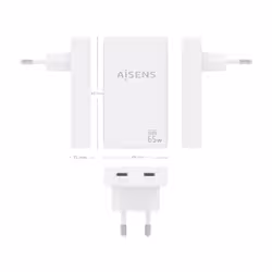 AISENS ASCH-65W2P077-W chargeur d'appareils mobiles Caméra Numérique, Téléphone portable, Ordinateur portable, Smartphone, Tablette, Universel Blanc Secteur Charge rapide Intérieure - Vue supplémentaire 4