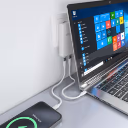 AISENS ASCH-65W2P077-W chargeur d'appareils mobiles Caméra Numérique, Téléphone portable, Ordinateur portable, Smartphone, Tablette, Universel Blanc Secteur Charge rapide Intérieure - Vue supplémentaire 7
