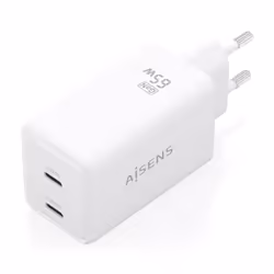 AISENS ASCH-65W2P078-W chargeur d'appareils mobiles Caméra Numérique, Téléphone portable, Ordinateur portable, Smartphone, Tablette, Universel Blanc Secteur Charge rapide Intérieure - Vue supplémentaire 2