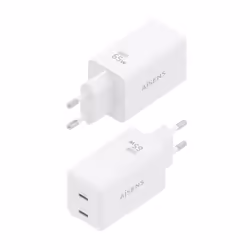 AISENS ASCH-65W2P078-W chargeur d'appareils mobiles Caméra Numérique, Téléphone portable, Ordinateur portable, Smartphone, Tablette, Universel Blanc Secteur Charge rapide Intérieure - Vue supplémentaire 3