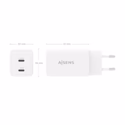 AISENS ASCH-65W2P078-W chargeur d'appareils mobiles Caméra Numérique, Téléphone portable, Ordinateur portable, Smartphone, Tablette, Universel Blanc Secteur Charge rapide Intérieure - Vue supplémentaire 4